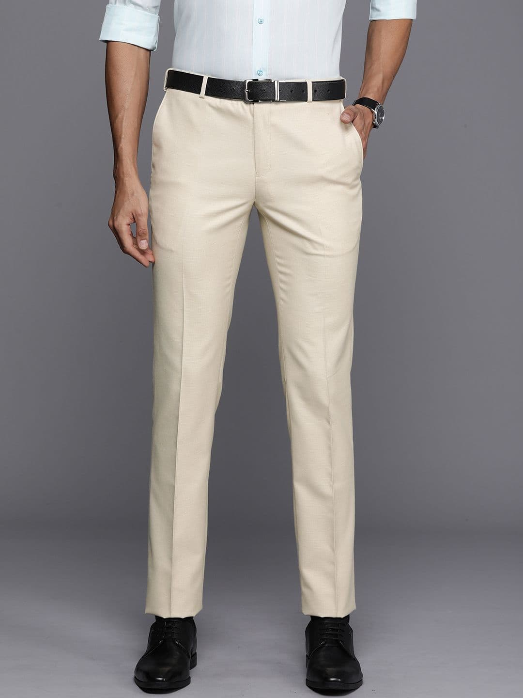 Raymond Men Textured Slim Fit Formal Trousers - view 1