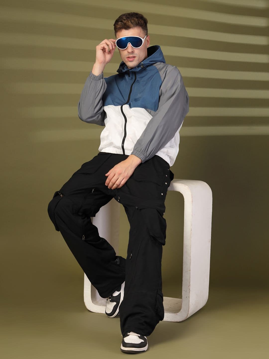 CHKOKKO Colourblocked Windcheater Sporty Jacket - view 1
