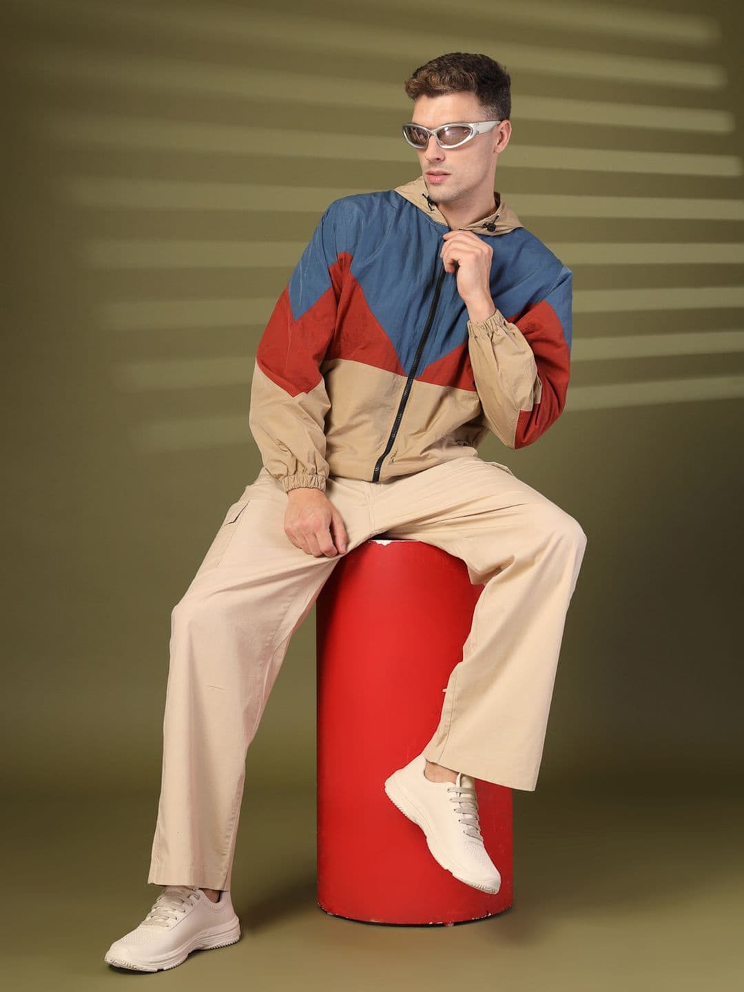 CHKOKKO Colourblocked Windcheater Sporty Jacket - view 1