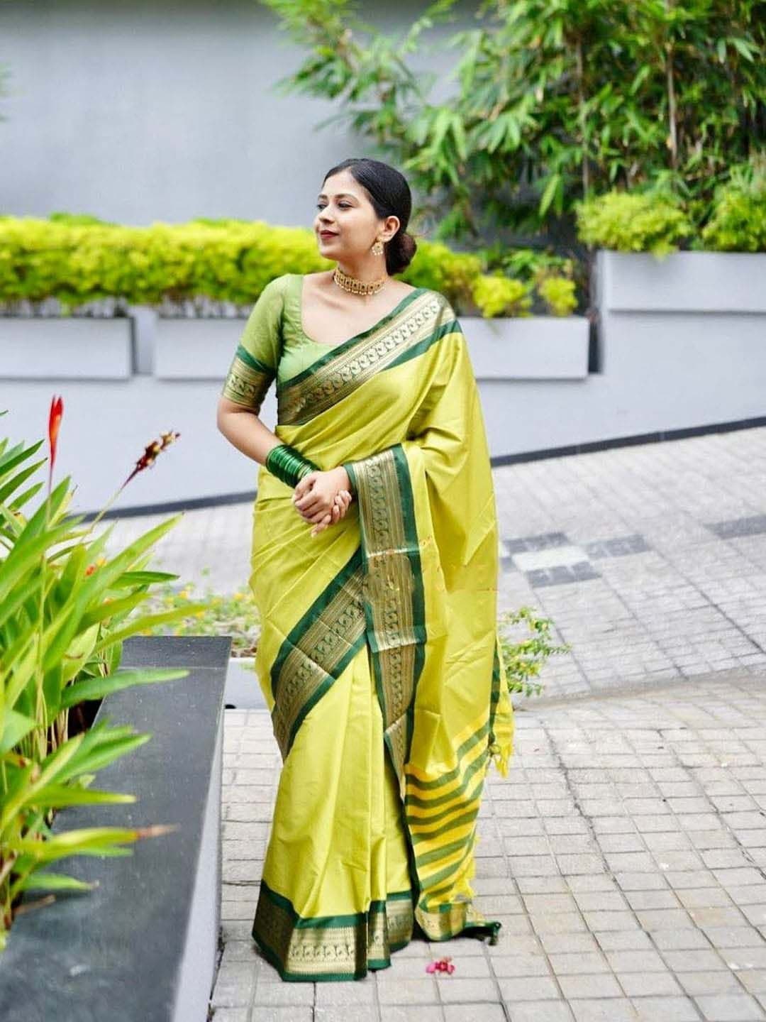 Paramparik Textile Zari Silk Cotton Banarasi Saree - view 1