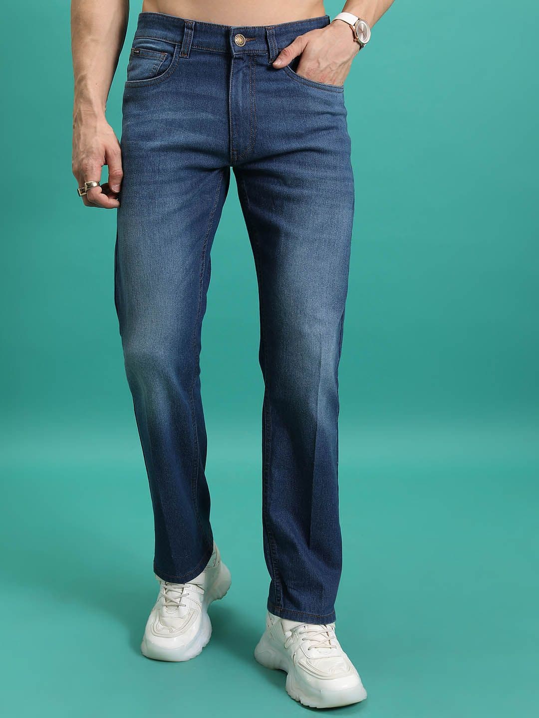 HIGHLANDER Men Straight Fit Clean Look Light Fade Stretchable Jeans - view 1