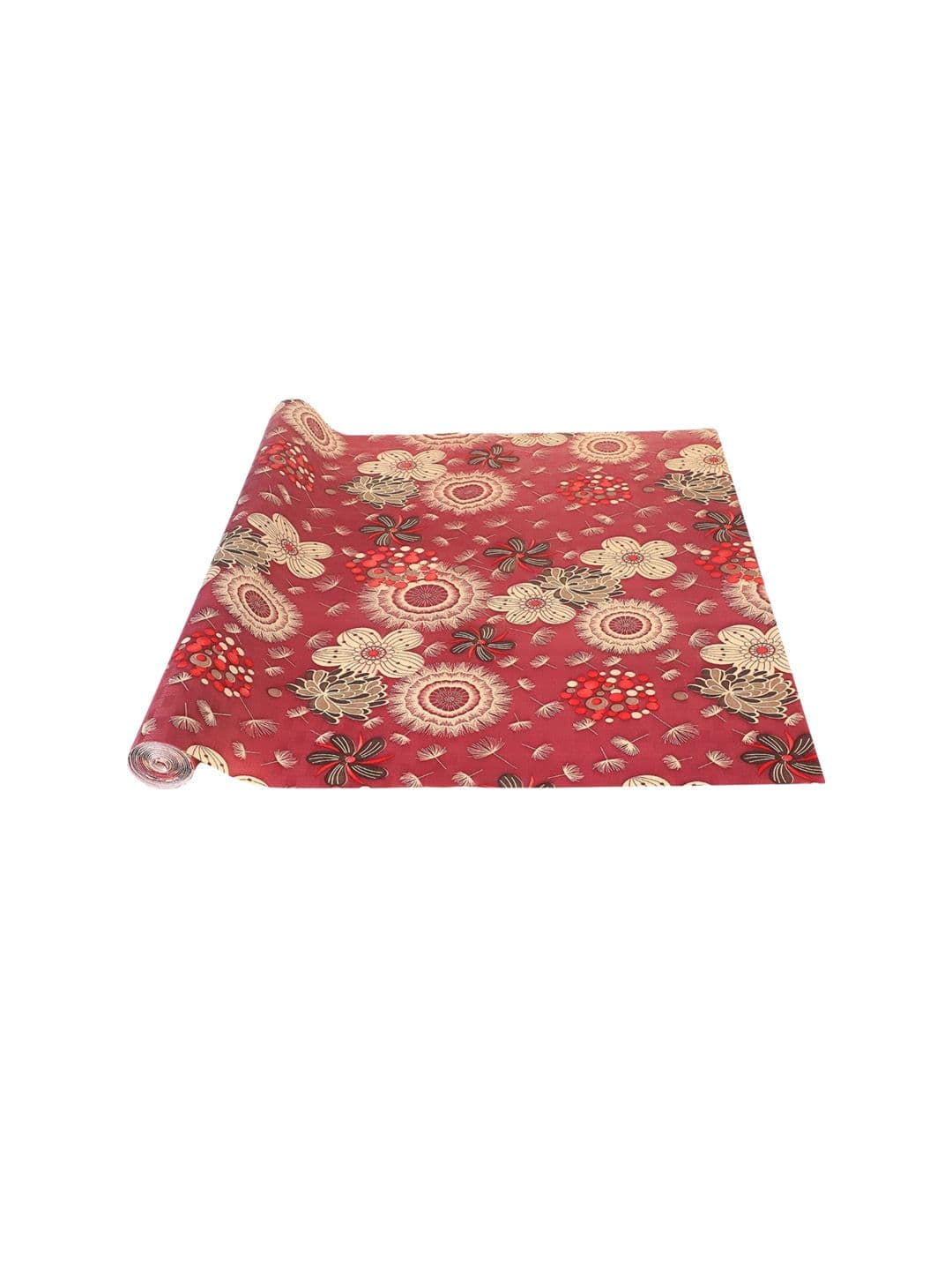 Dakshya Industries Maroon& Beige Chakkri Printed Anti Slip Self Cover Roll - 10m - view 1