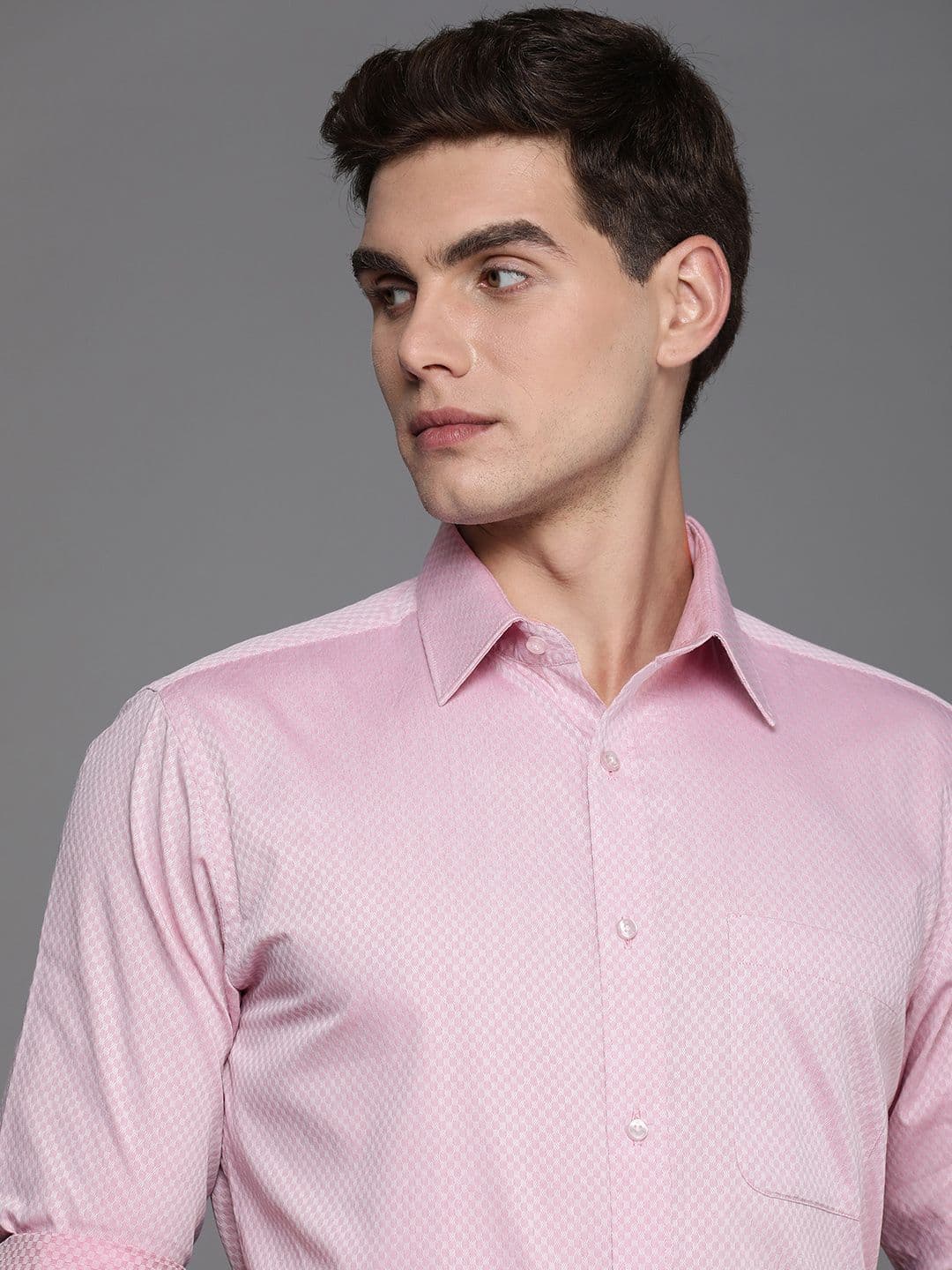 Raymond Pure Cotton Textured Slim Fit Opaque Formal Shirt - view 1