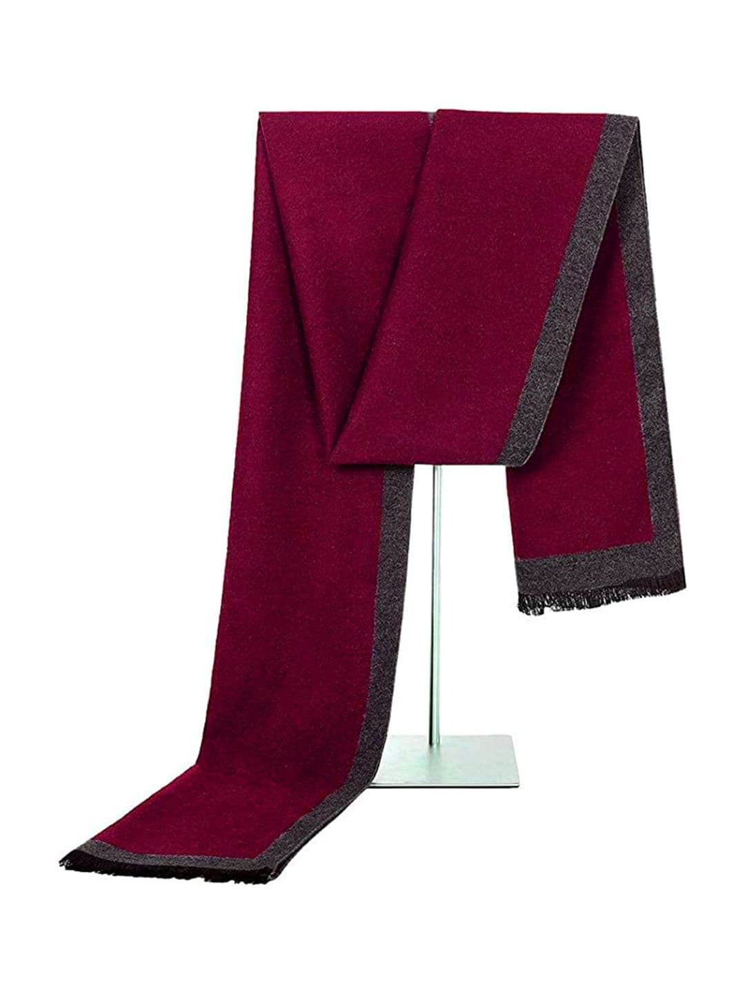 Alexvyan Men Red Solid Woolen Cashmere Soft Winter Muffler - view 1
