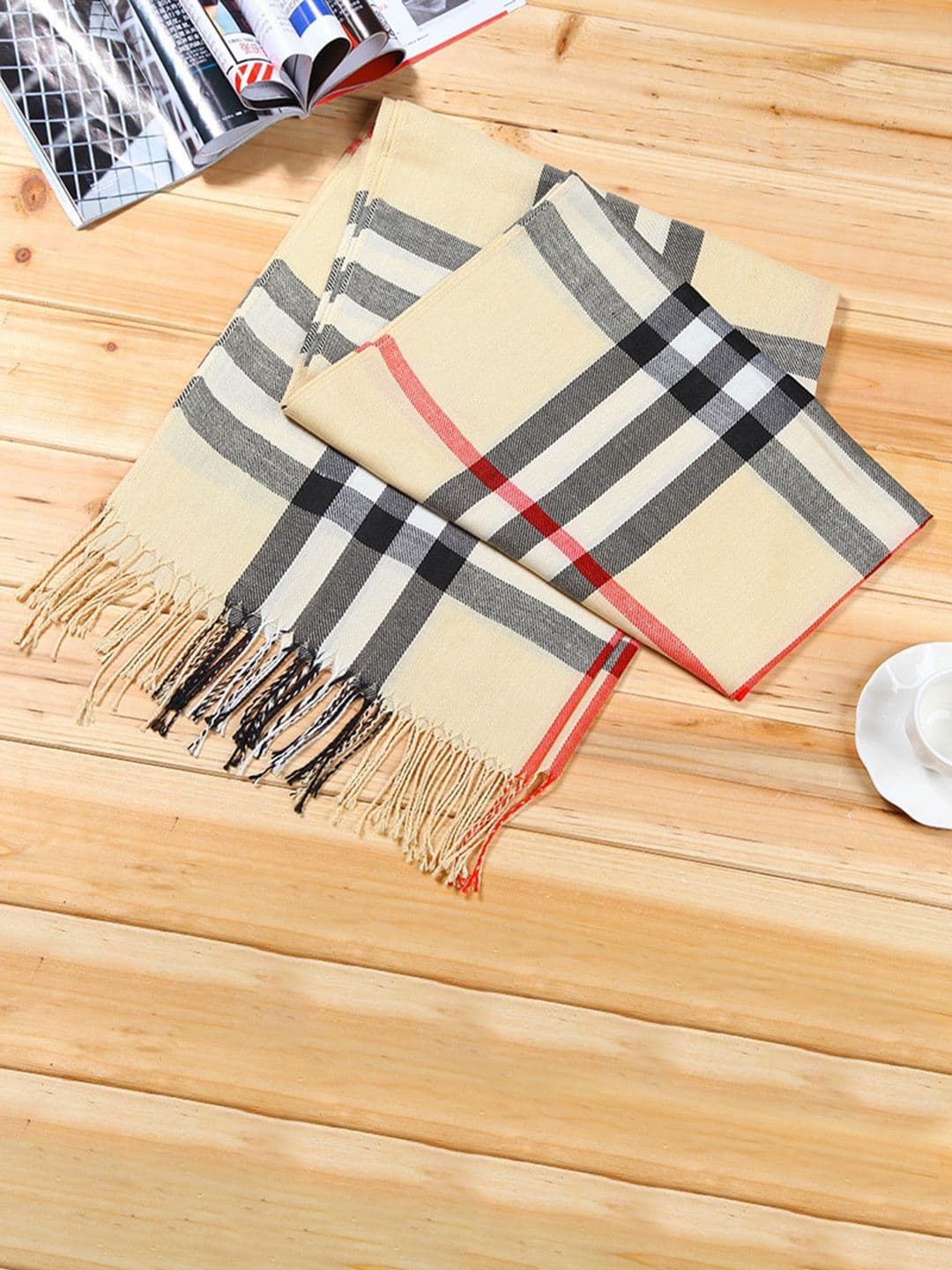 Alexvyan Checked Woolen Cashmere Winter Muffler - view 1