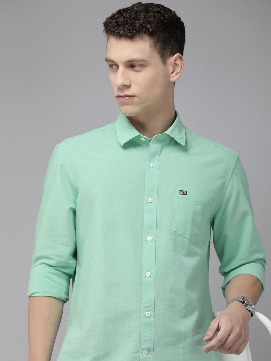 Arrow Sport Solid Manhattan Slim Fit Pure Cotton Casual Shirt - view 1