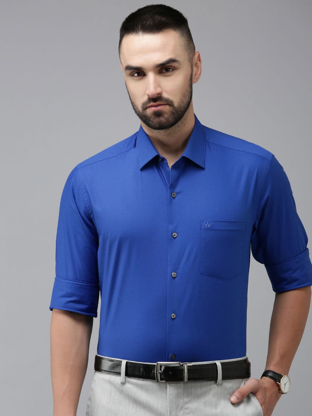 Arrow Pure Cotton Manhattan Slim Fit Opaque Formal Shirt - view 1