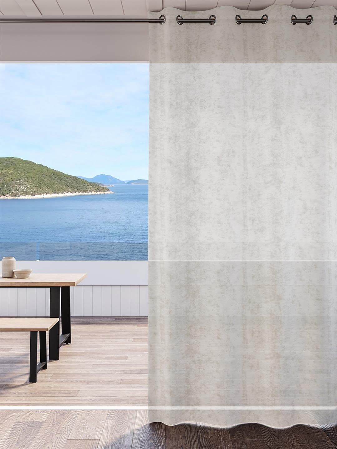 DDecor Taupe & White Abstract Sheer Door Curtain - view 1