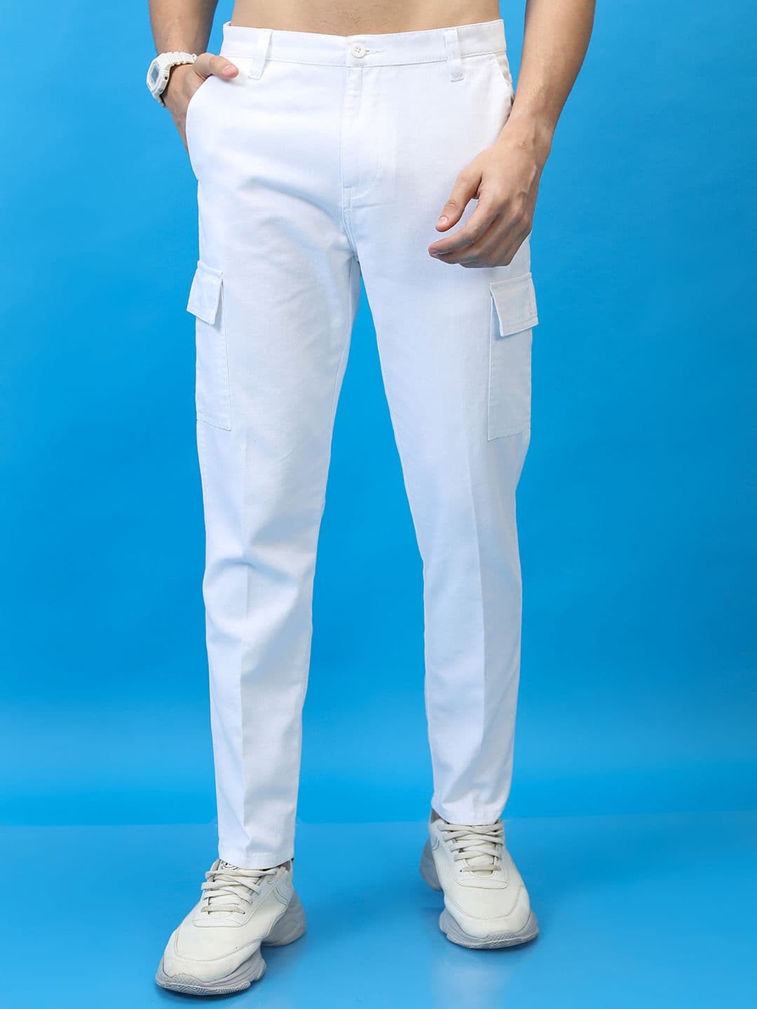 HIGHLANDER Men Tapered Fit Cotton Cargos Regular Fit Trousers - view 1