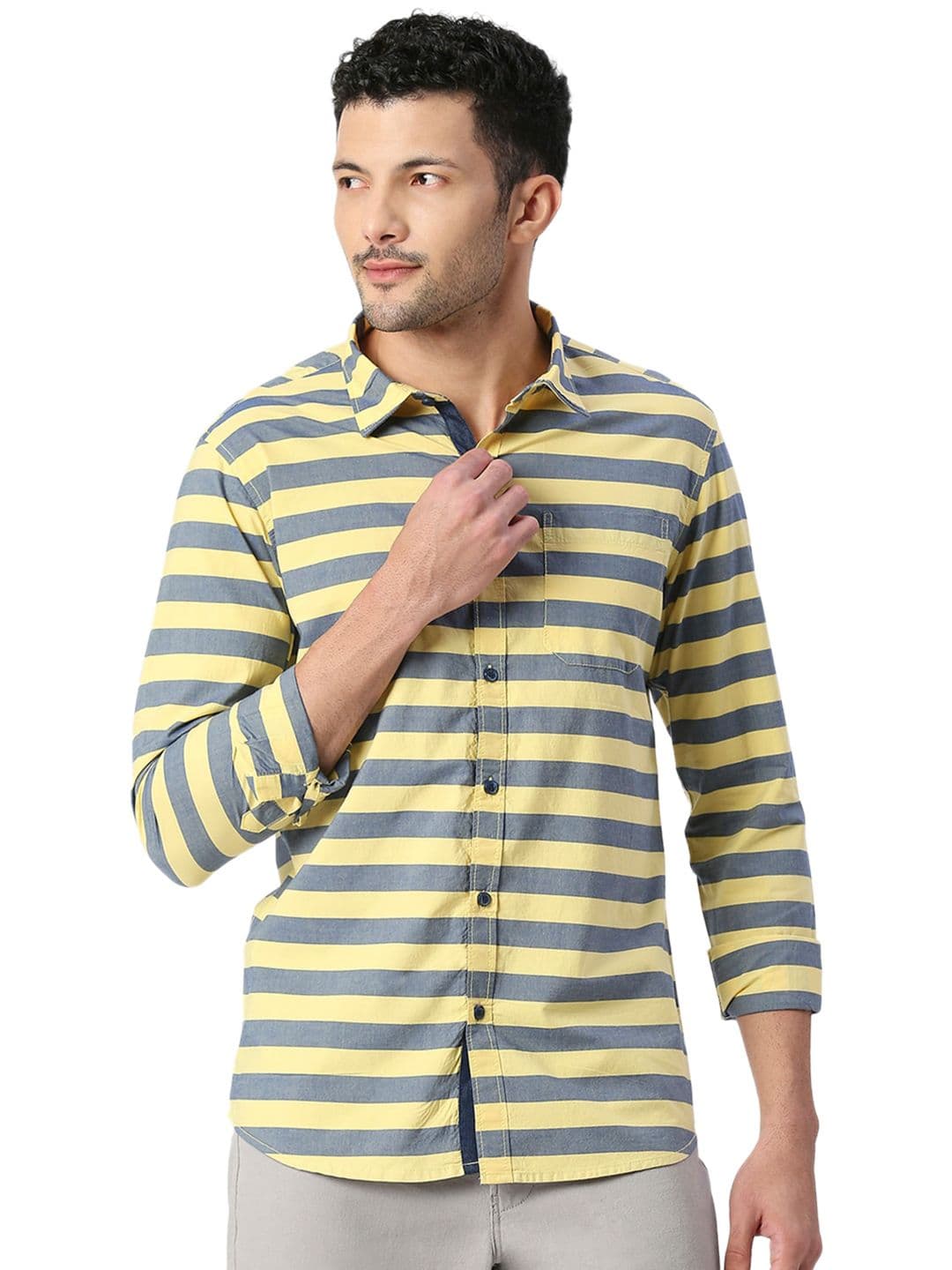 SNX Horizontal Striped Pure Cotton Shirt - view 1