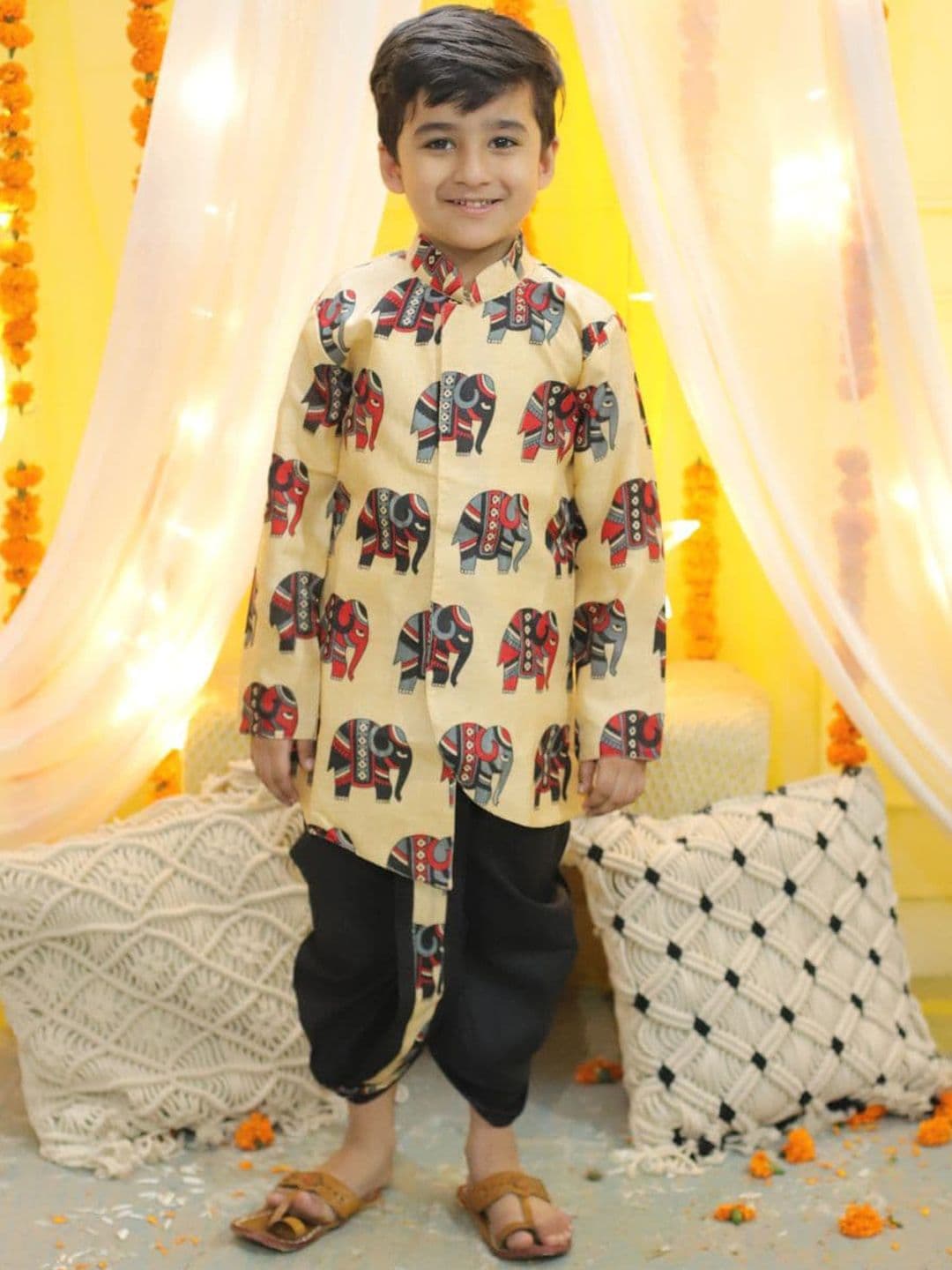 BownBee Boys Graphic Printed Ethnic Sherwani Set - view 1