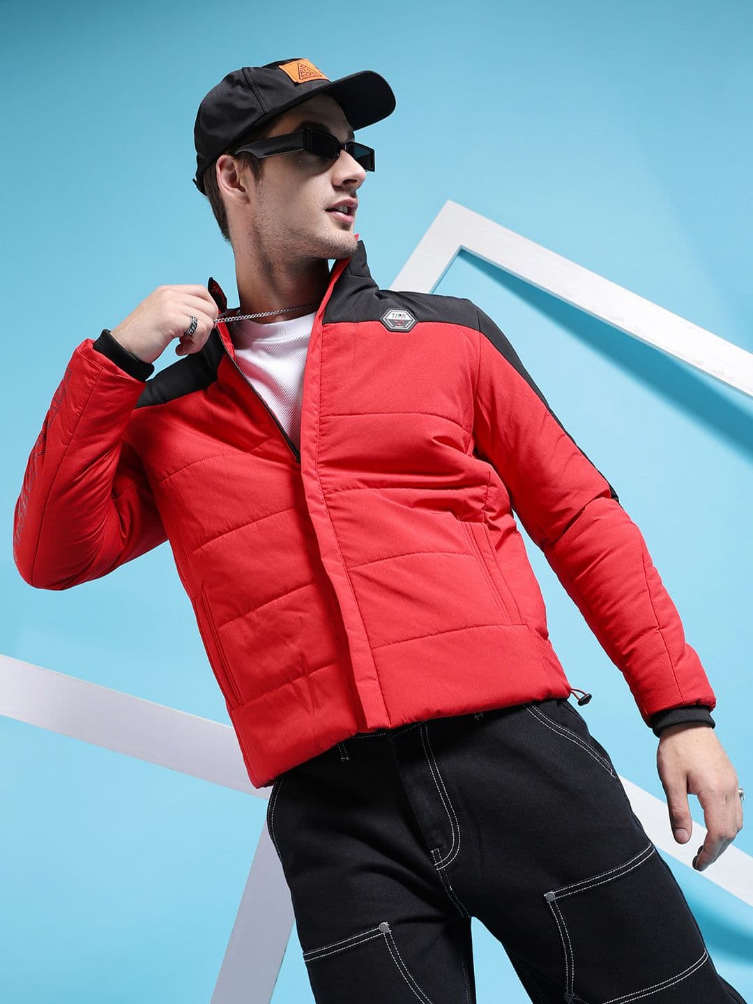 The Indian Garage Co Men Colourblock Zip-Front Regular Fit Puffer Jacket - view 1