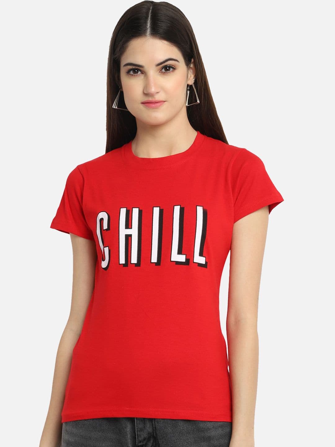 BAESD Typography Printed Round Neck Cotton T-Shirt - view 1