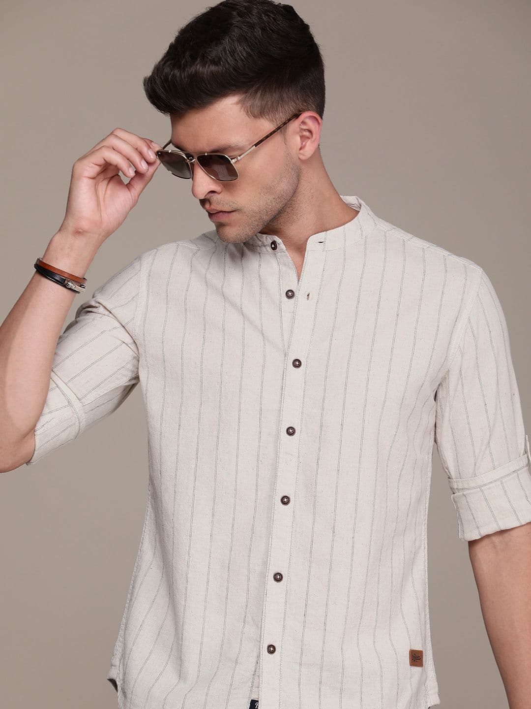 Roadster Men Striped Cotton Linen Casual Shirt - view 1