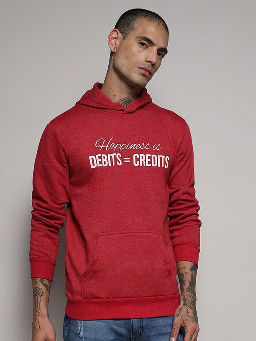 CAHOOT Typography Printed Hooded Cotton Sweatshirt - view 1