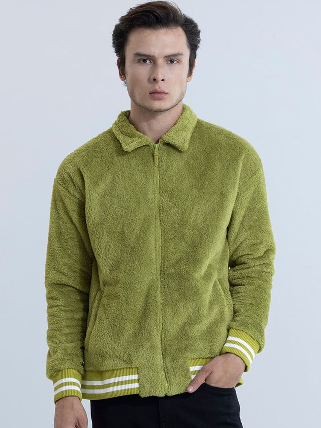 Snitch Green Spread Collar Pure Cotton Tailored Jacket - view 1