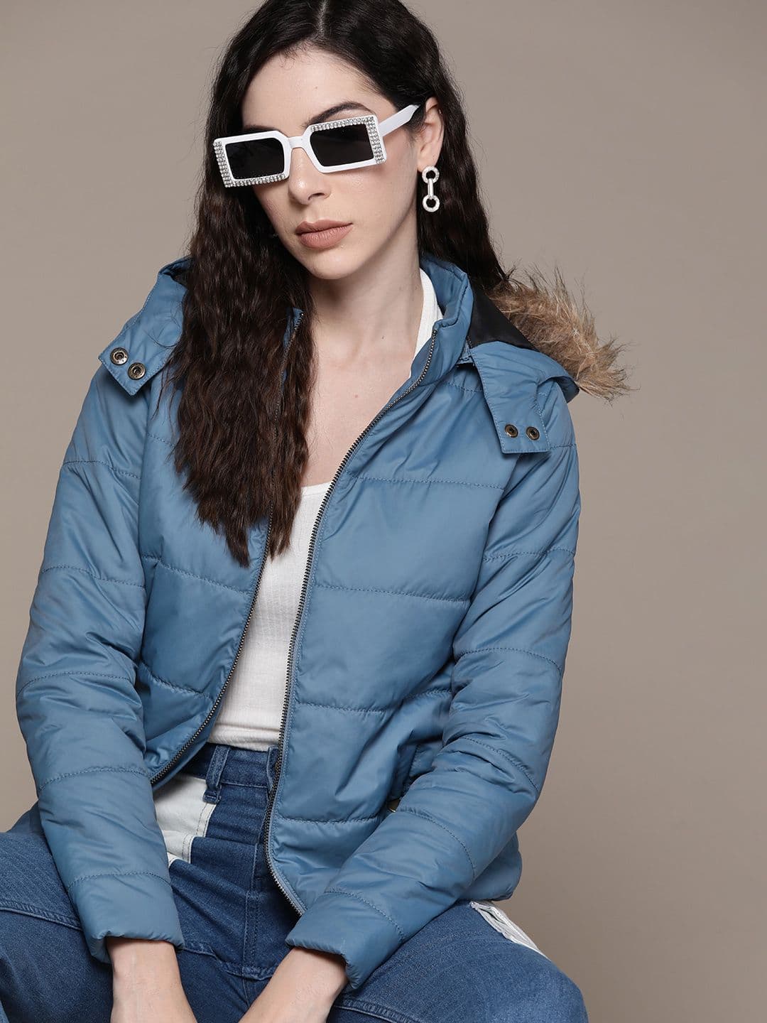 Roadster Women Solid Outdoor Puffer Jacket - view 1