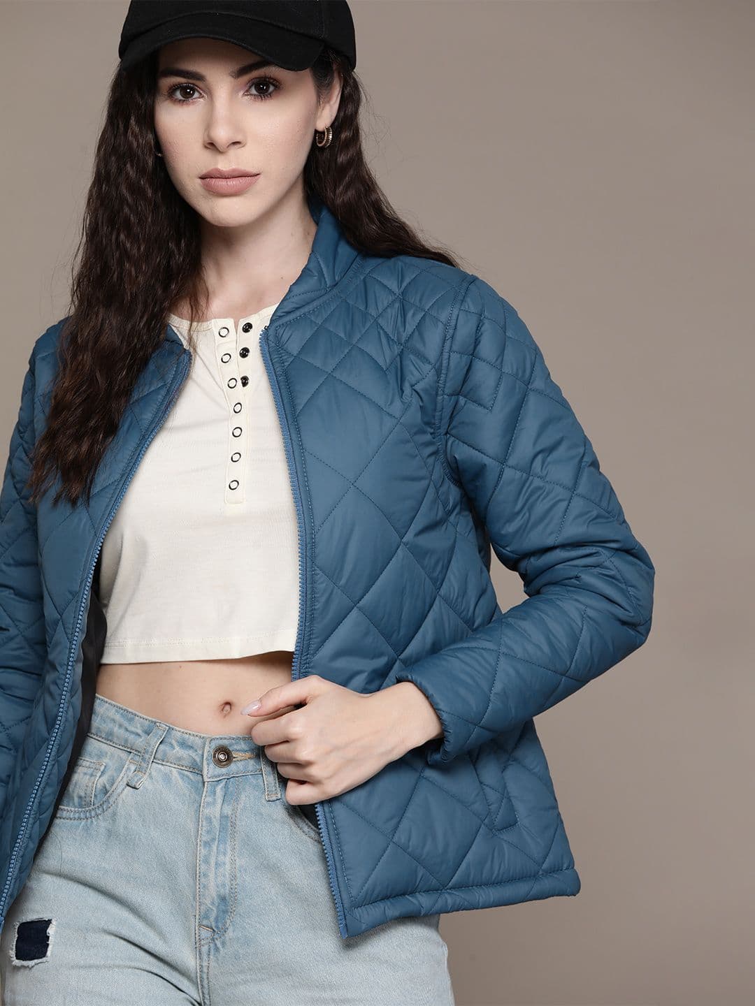Roadster Women Solid Windcheater Outdoor Quilted Jacket - view 1