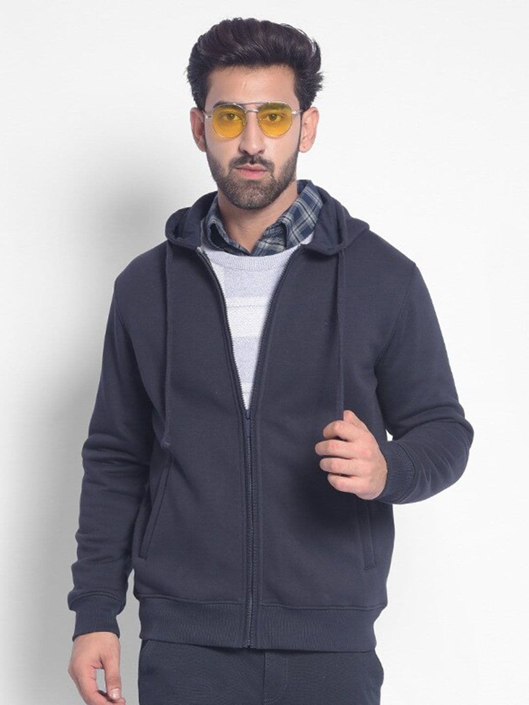 Crimsoune Club Hooded Neck Long Sleeve Zip Front Open Sweatshirt - view 1