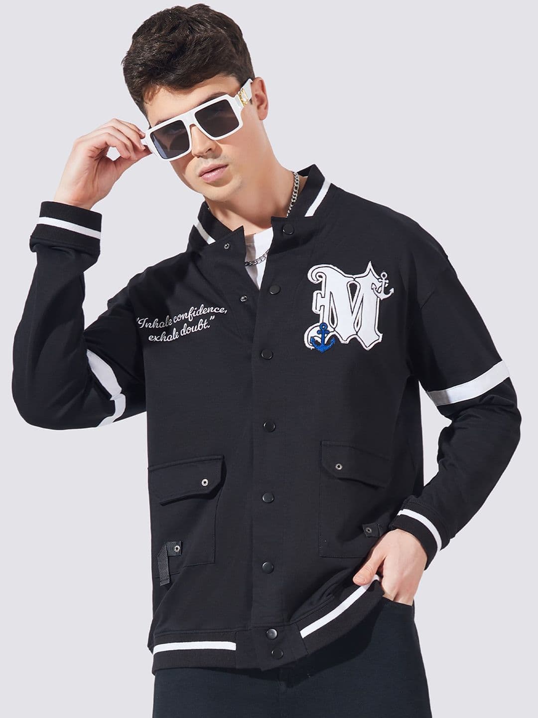 Maniac Typography Printed Cotton Tailored Jacket - view 1
