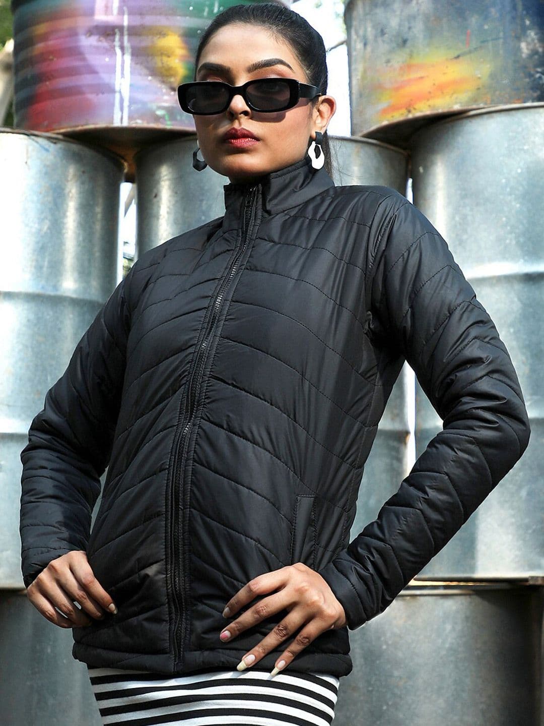PINACOLADA Windcheater Crop Outdoor Quilted Jacket - view 1