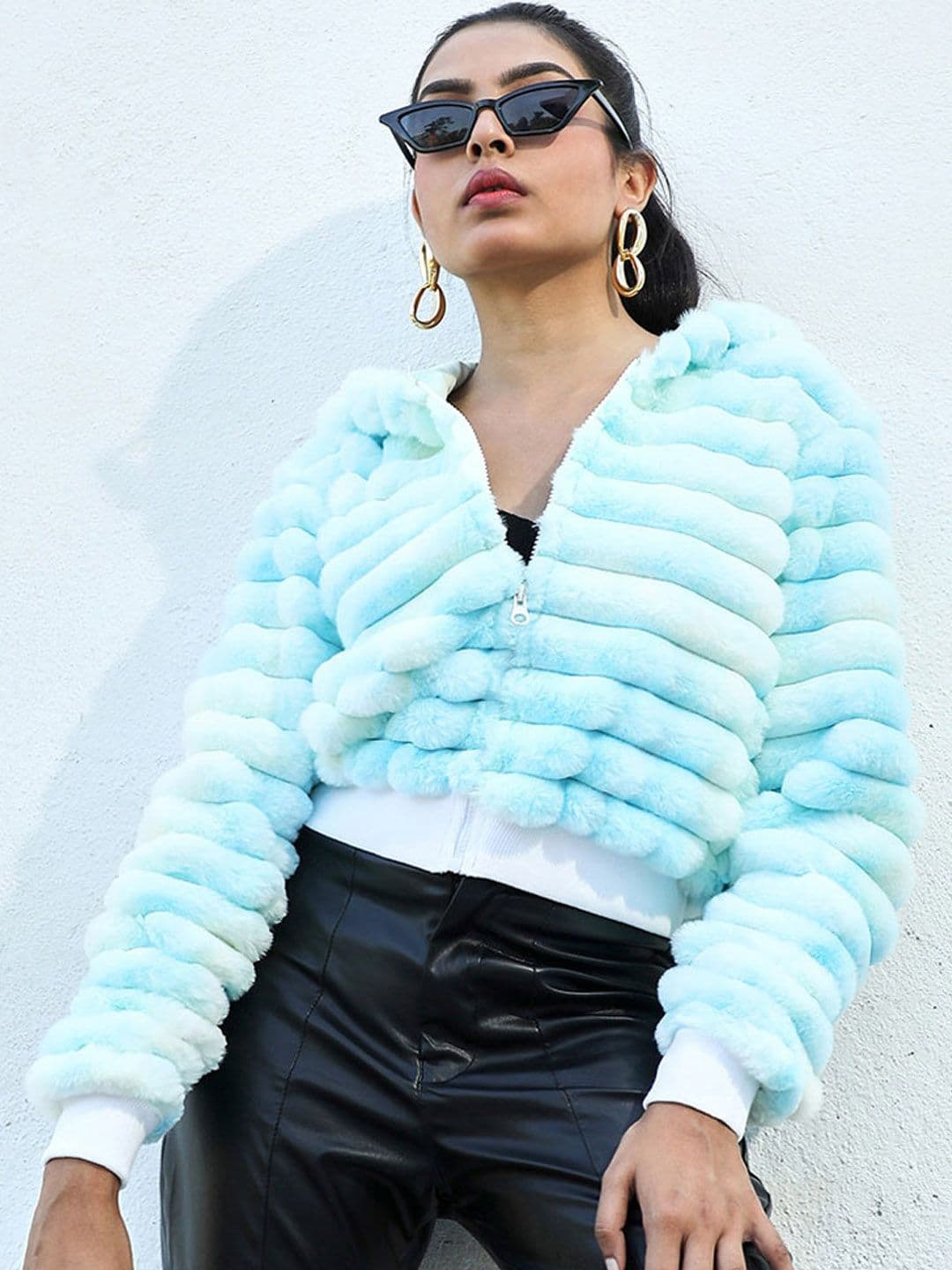 PINACOLADA Hooded Windcheater Crop Puffer Jacket - view 1