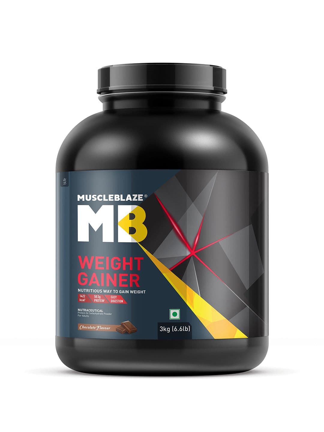 MuscleBlaze Weight Gainer Chocolate Flavour Powder To Gain Weight - 3kg - view 1