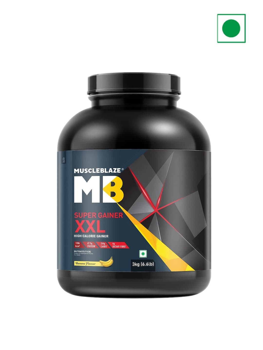MuscleBlaze Super Gainer XXL High Calorie Banana Flavour Gainer Powder - 3Kg - view 1