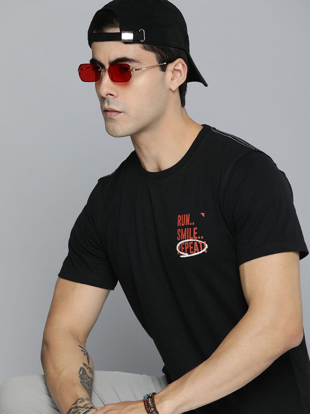 R.Code by The Roadster Life Co. Men Typography Printed T-shirt - view 1
