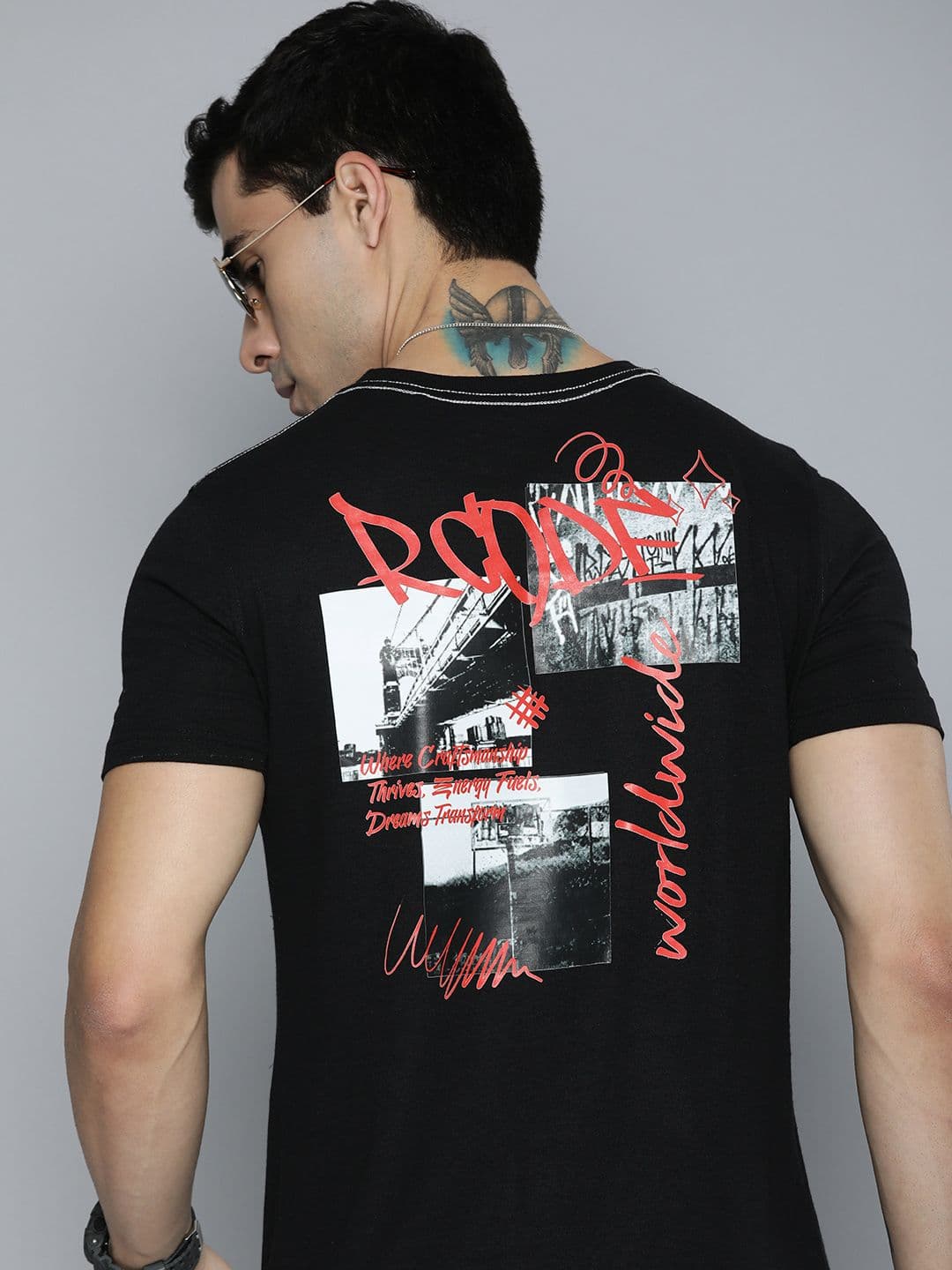 R.Code by The Roadster Life Co. Men Graphic Printed T-shirt - view 1