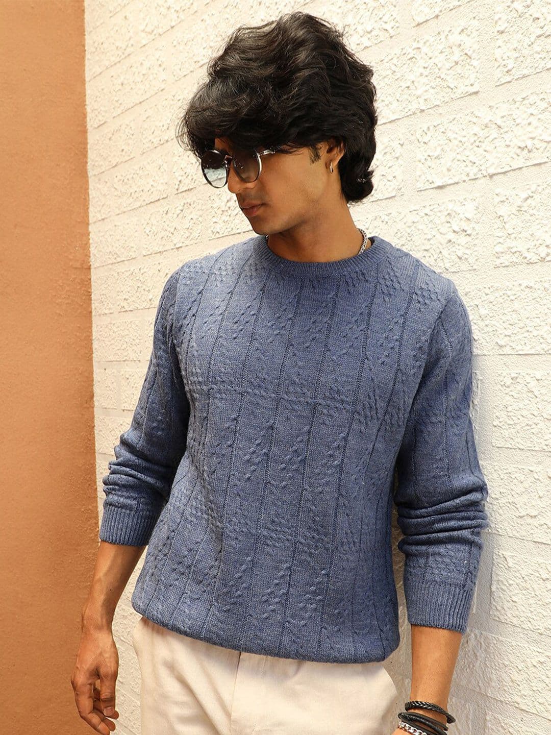 CAHOOT Campus Sutra Self Design Cable Knit Woollen Pullover - view 1