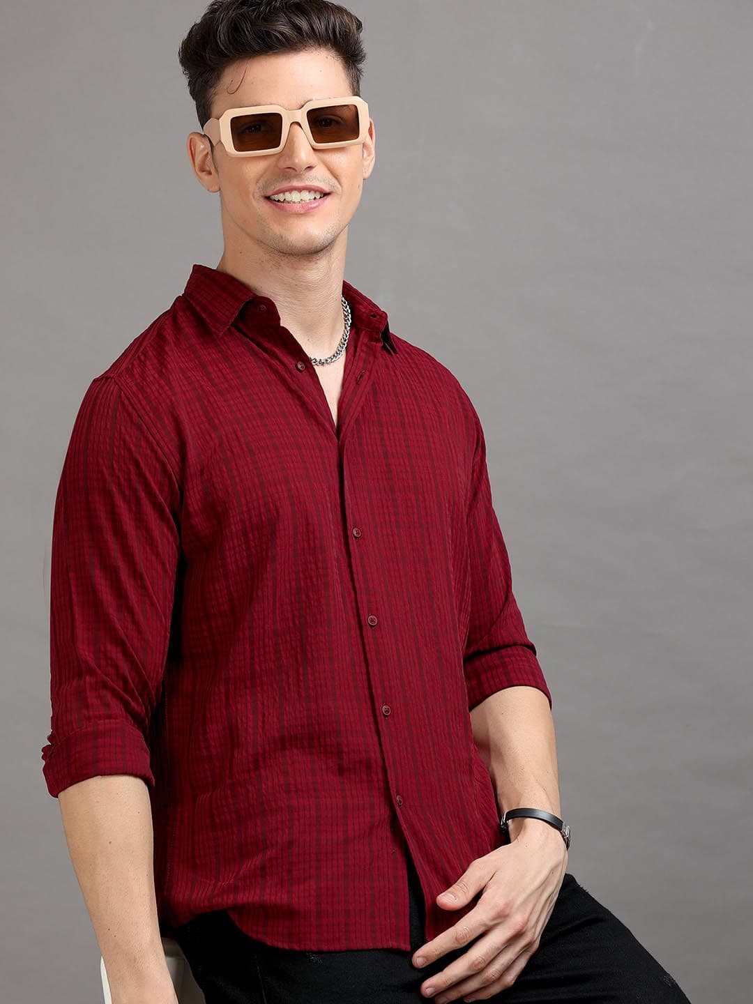 HERE&NOW Slim Fit Checked Casual Shirt - view 1