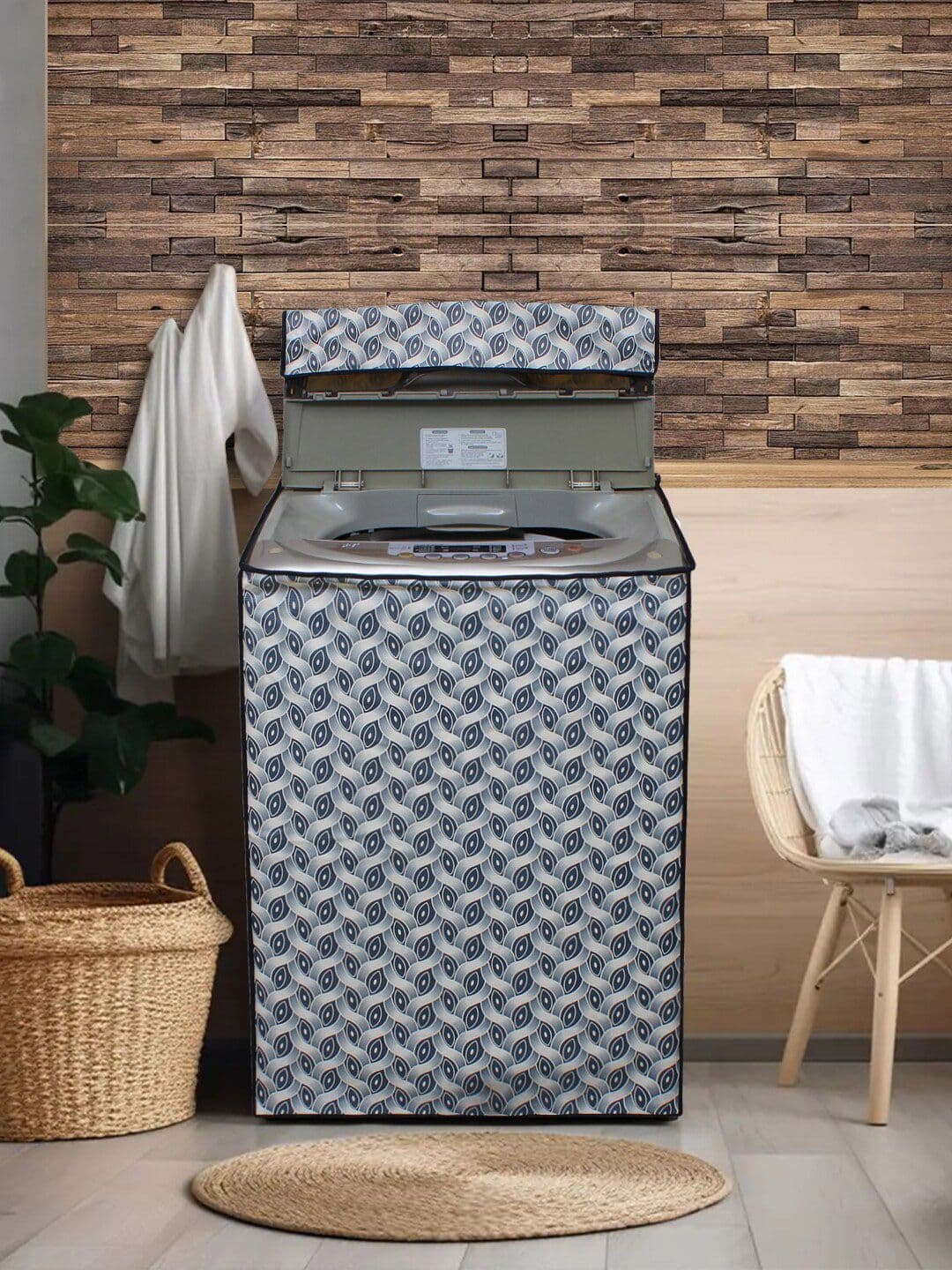DREAM CARE Blue Printed Waterproof & Dustproof Top Load Washing Machine Cover - view 1