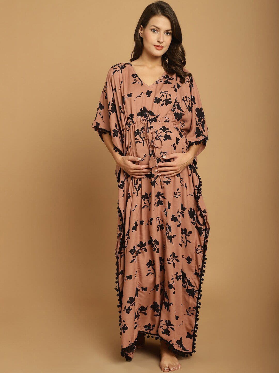 Secret Wish Floral Printed Maternity Kaftan Nightdress - view 1