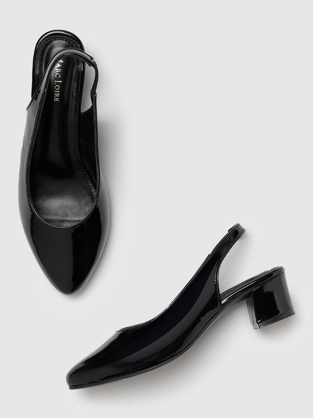 Marc Loire Pointed Toe Block Pumps With Backstrap - view 1