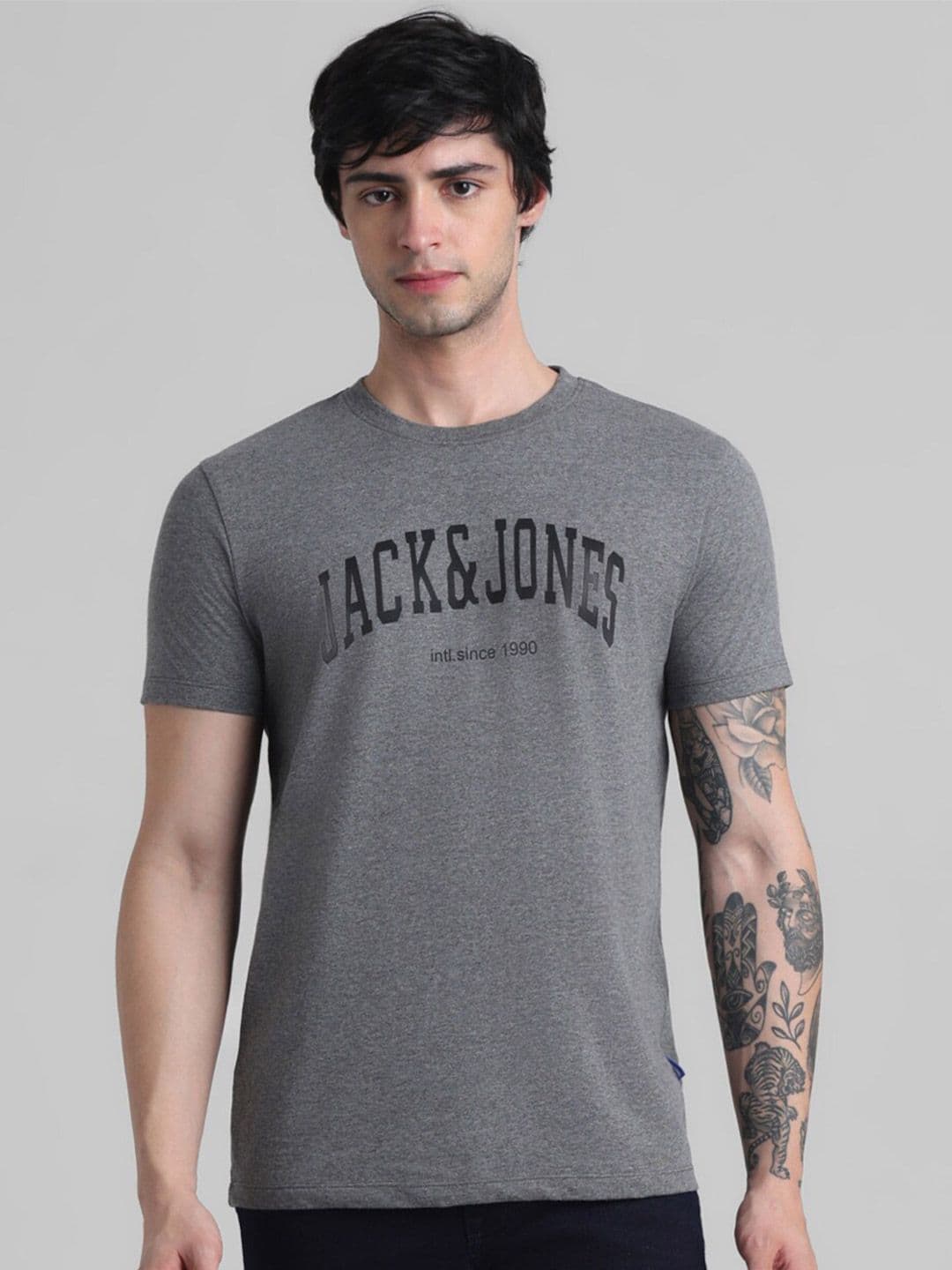 Jack & Jones Typography Printed Slim Fit Pure Cotton T-shirt - view 1