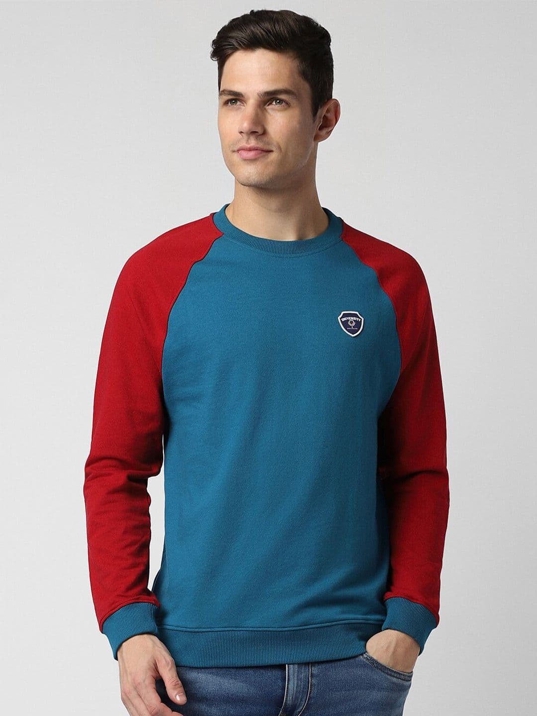 PETER ENGLAND UNIVERSITY Colourblocked Raglan Sleeves Sweatshirt - view 1