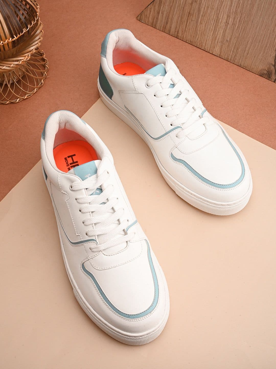HRX by Hrithik Roshan Men White & Sea Green Lightweight Sneakers - view 1