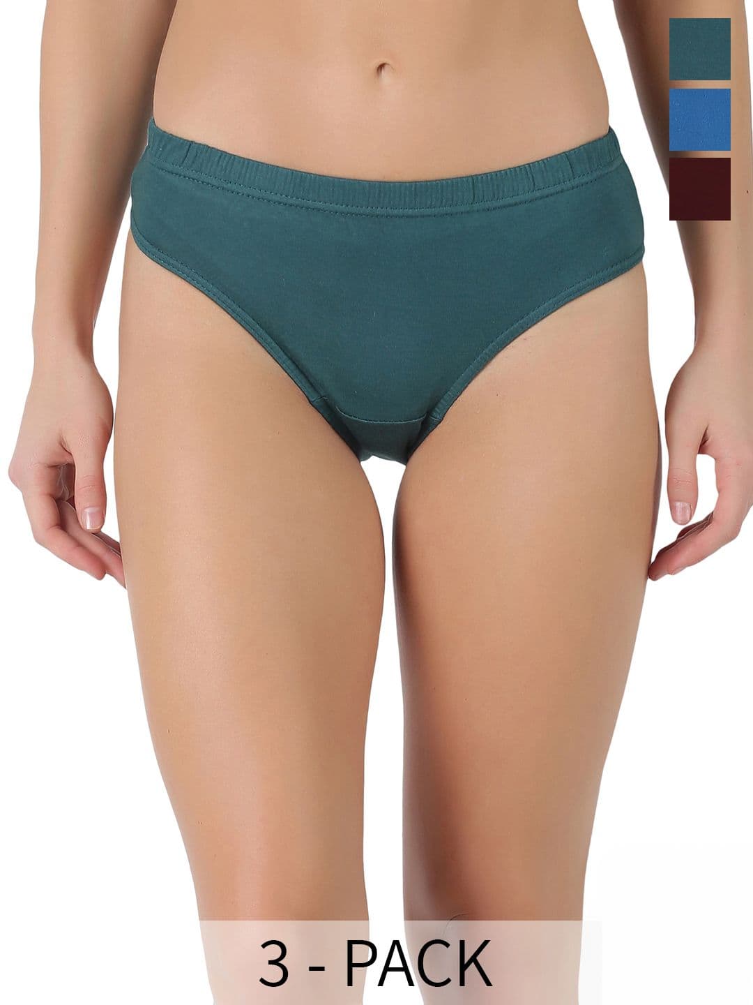 Dollar Lehar Super Combed Cotton Women Solid Hipster Panty - Pack of 3 - Assorted - view 1