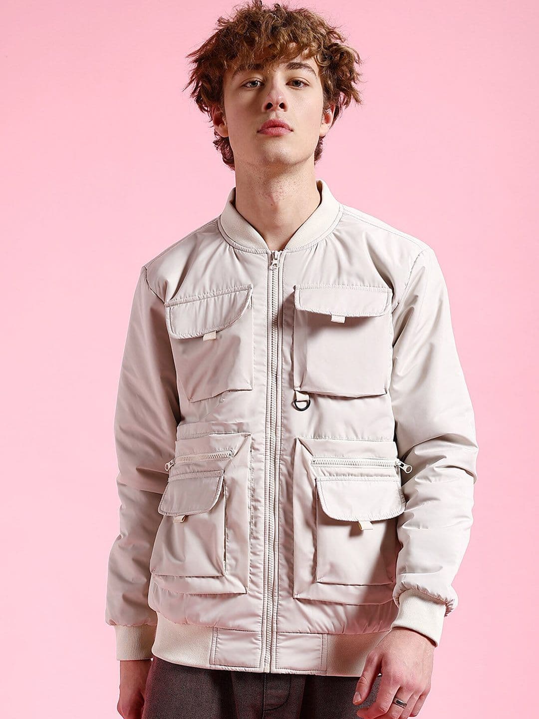 The Indian Garage Co Men Solid Regular Fit Varsity Bomber Jacket - view 1