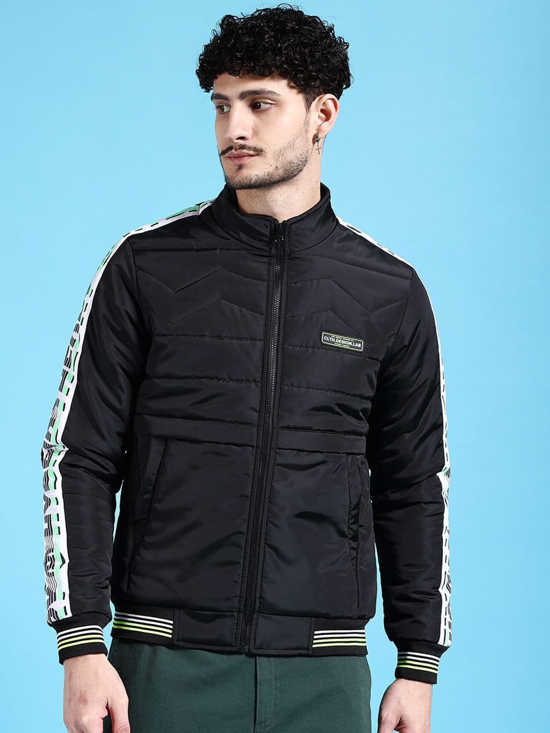 The Indian Garage Co Men Black Outdoor Bomber Jacket - view 1