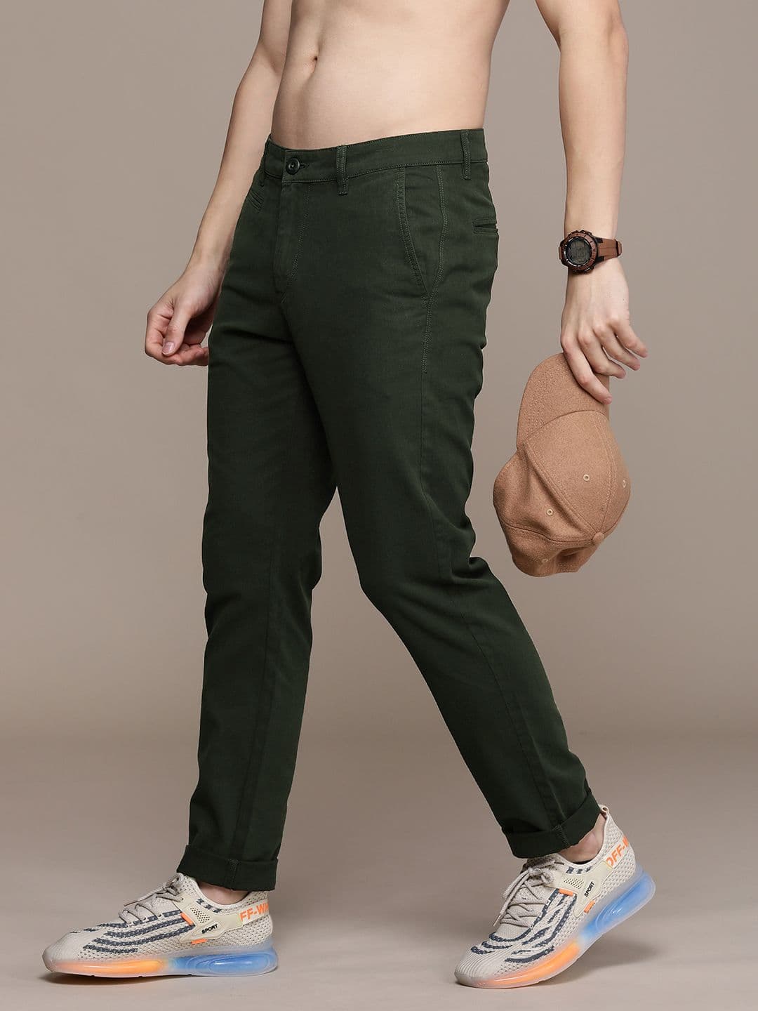 The Roadster Life Co. Men Pure Cotton Mid-Rise Trousers - view 1