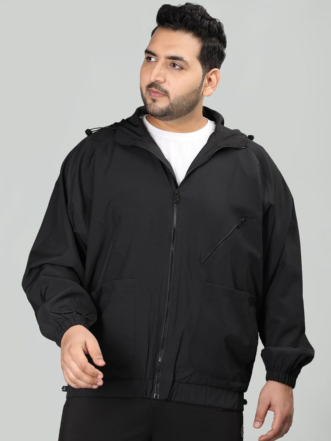 CHKOKKO Hooded Neck Long Sleeve Windcheater & Water Resistant Sporty Jacket - view 1