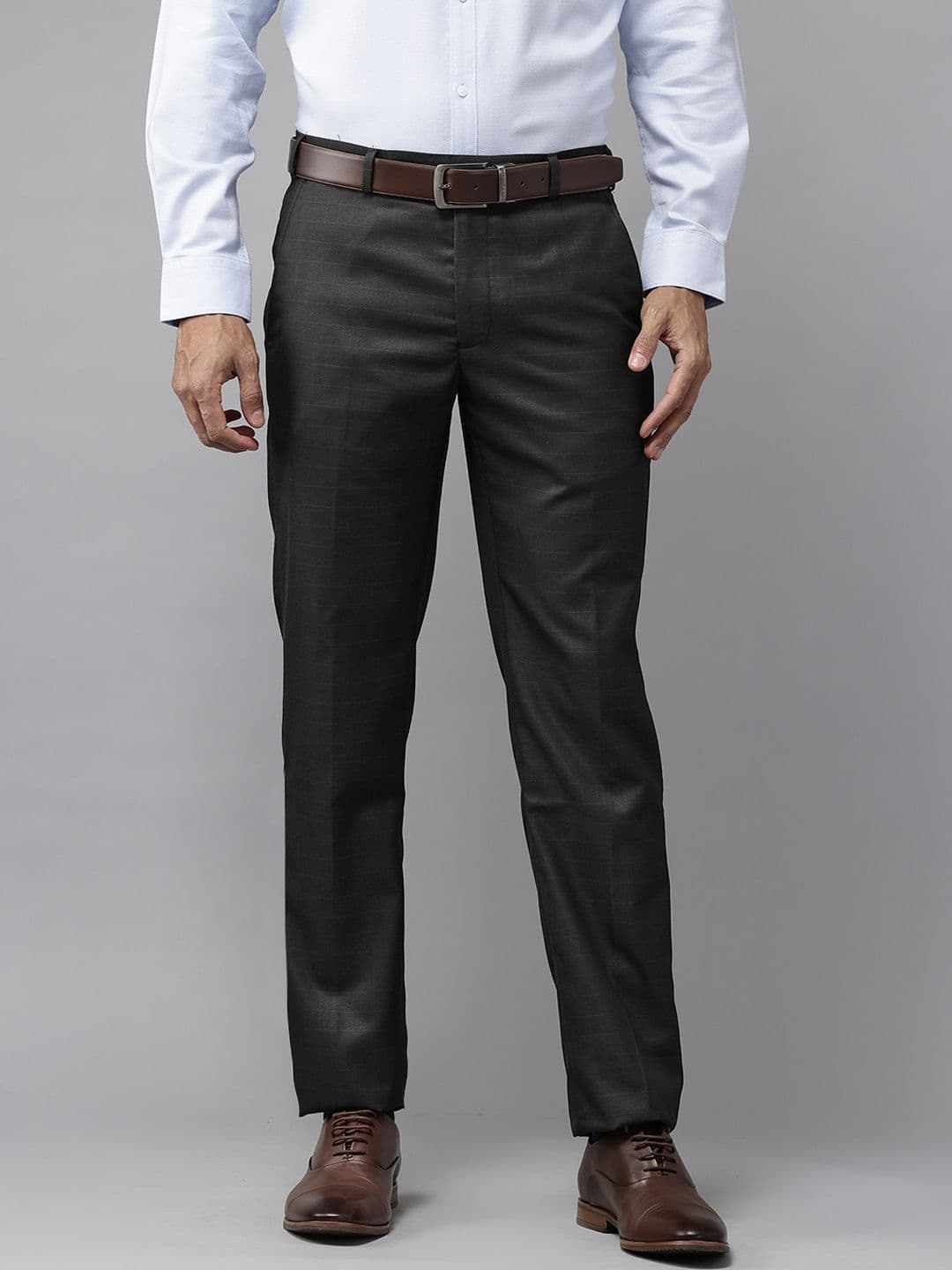 Park Avenue Men Regular Fit Checked Formal Trousers - view 1