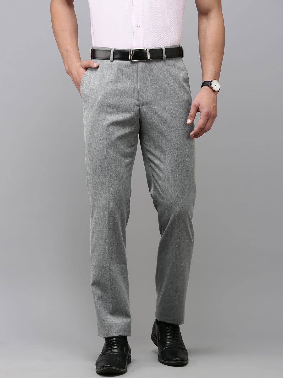 Park Avenue Men Textured Smart Slim Fit Formal Trousers - view 1