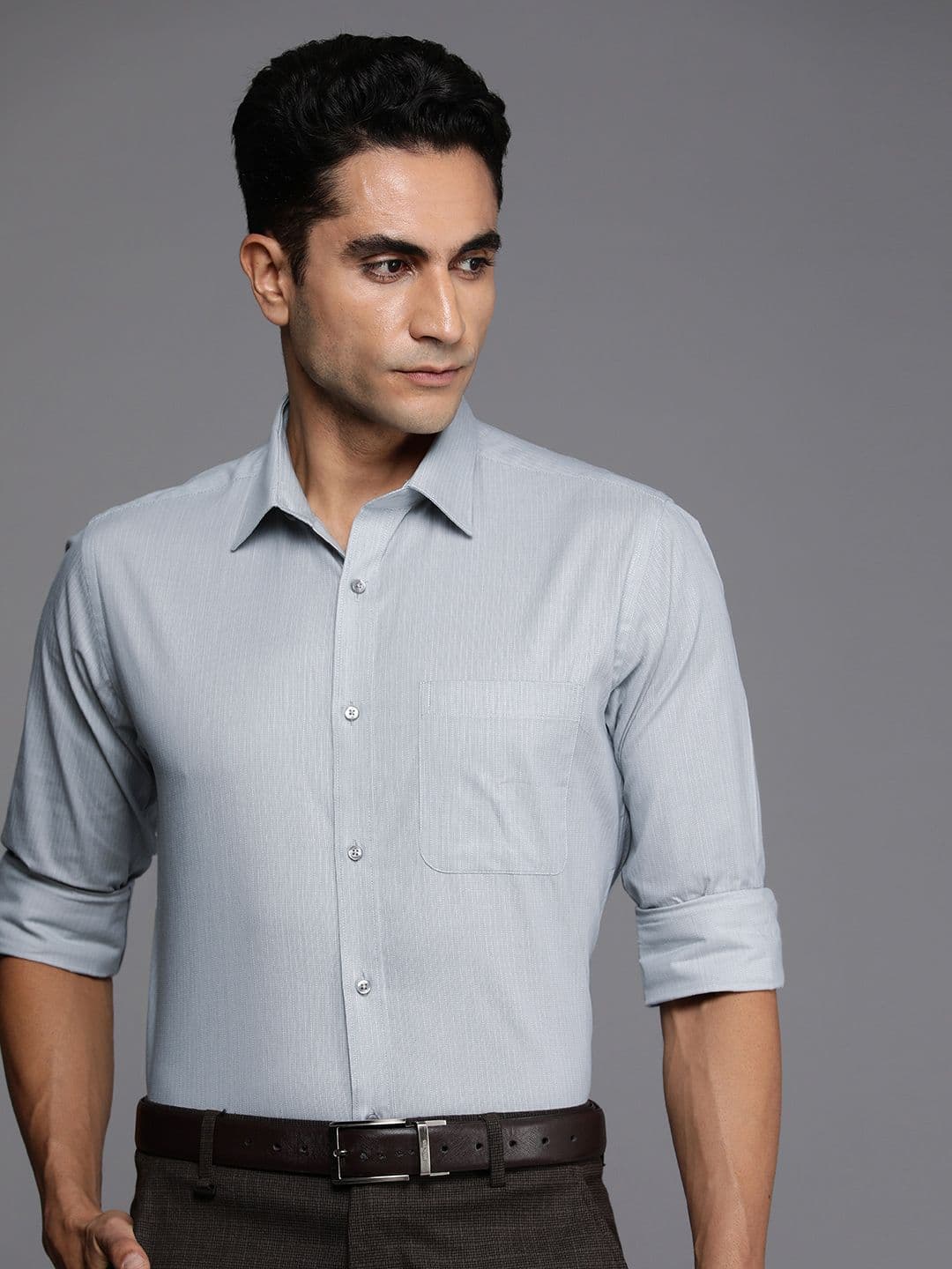 Raymond Pure Cotton Self Design Slim Fit Textured Formal Shirt - view 1