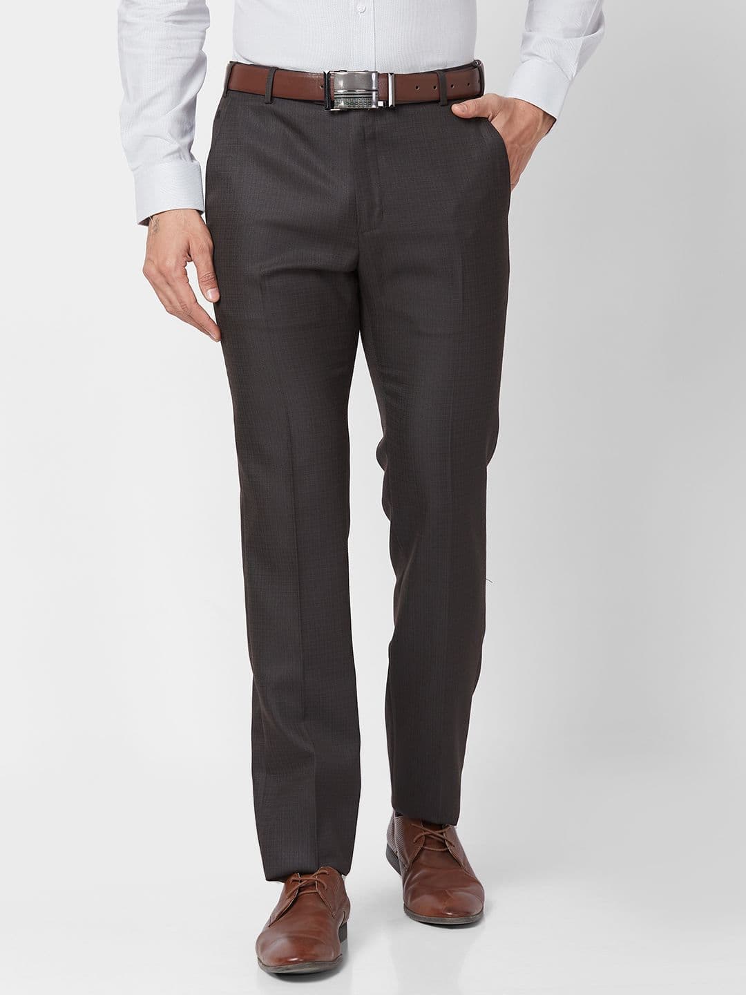 Raymond Men Textured Slim Fit Formal Trousers - view 1