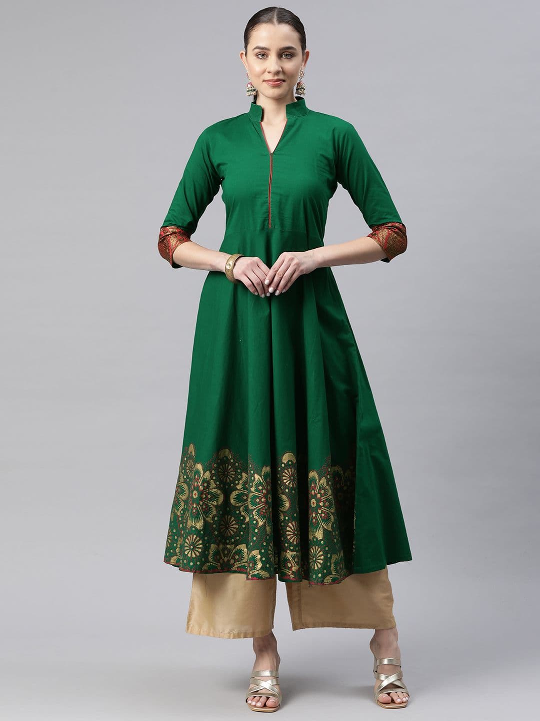 MBE Women Ethnic Motifs Printed Anarkali Kurta - view 1