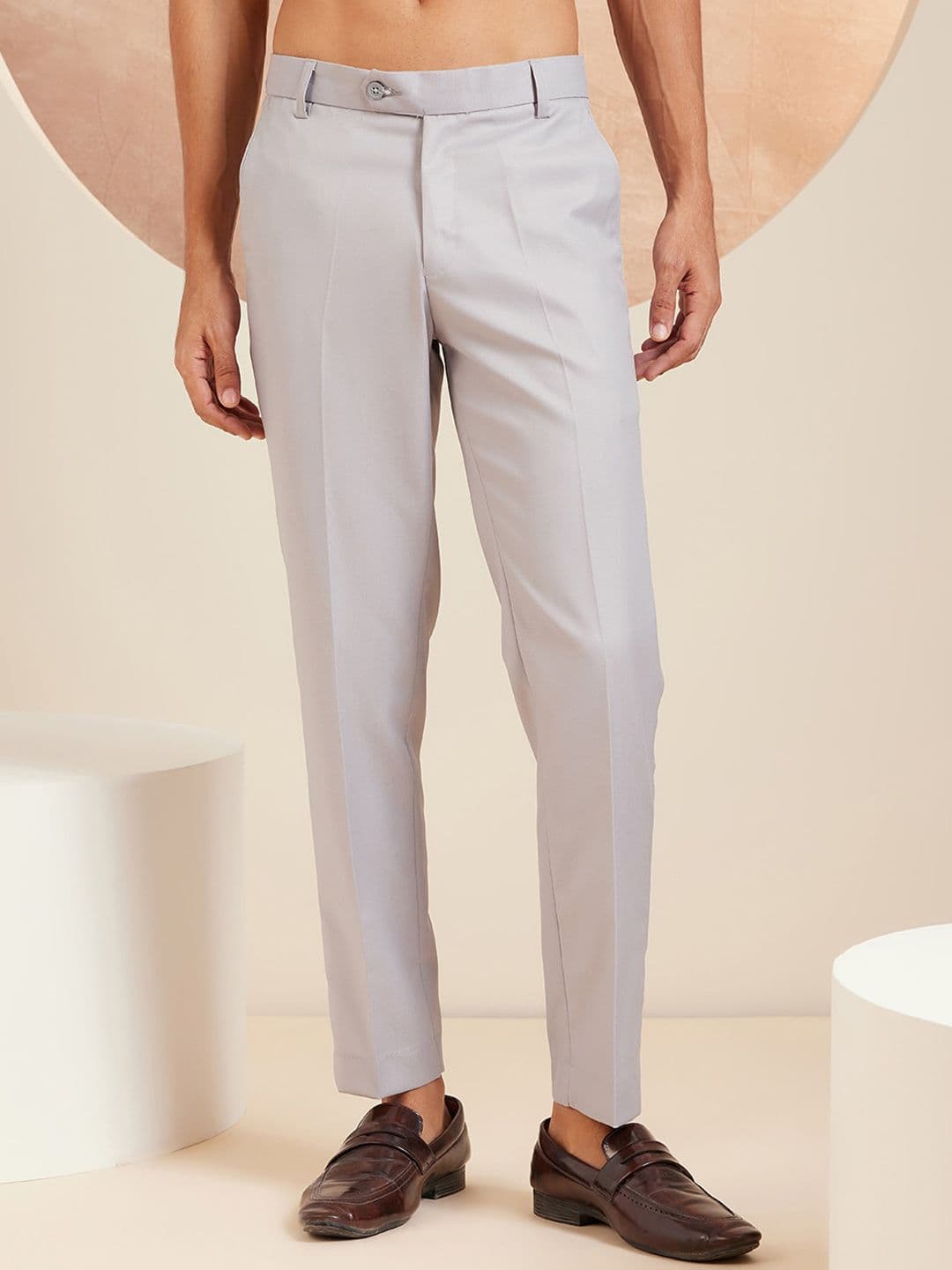 DENNISON Men Smart Tapered Fit Easy Wash Formal Trousers - view 1