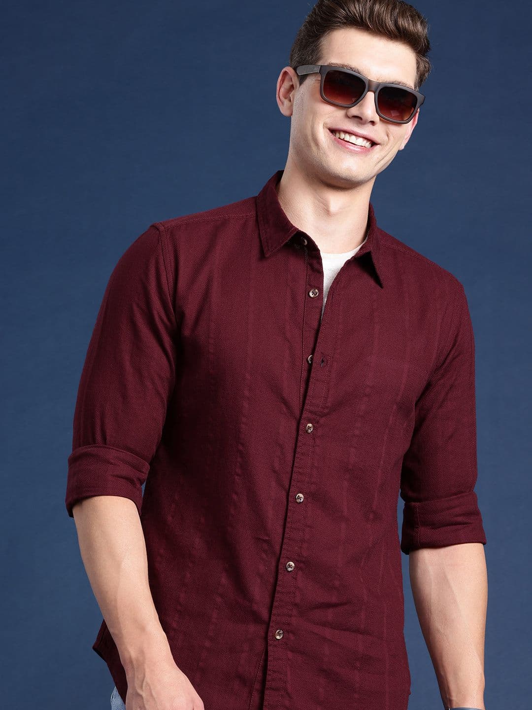 Mast & Harbour Men Regular Fit Self Design Casual Shirt - view 1